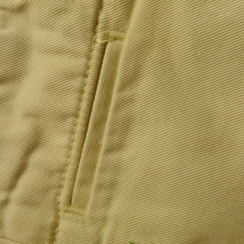 J. Crew Chino Shorts Cream Yellow Green Lizard Gecko Embroidered Cotton Size 4 - Picture 5 of 12